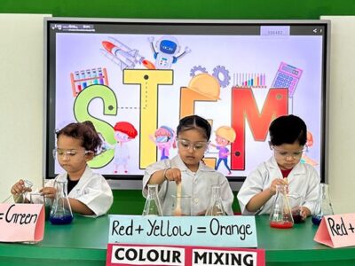 Colour Mix Experiment at Ivy World Play School, Ludhiana